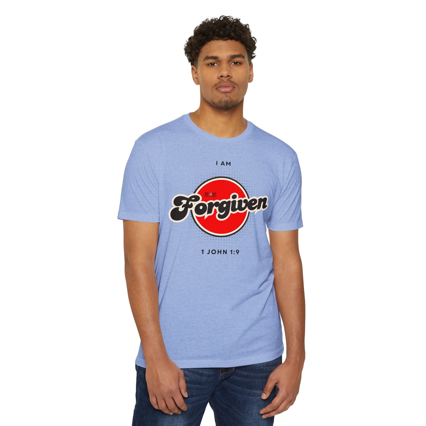 Forgiven 1 John 1:9 Christian T-Shirt — I Am Collection — Wear the Identity Heaven Spoke Over You