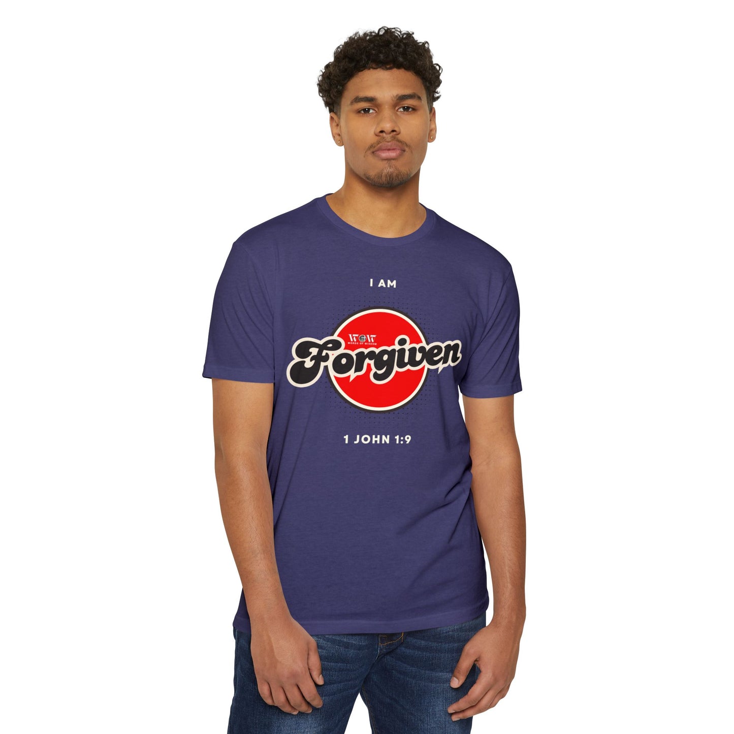 Forgiven 1 John 1:9 Christian T-Shirt — I Am Collection — Wear the Identity Heaven Spoke Over You