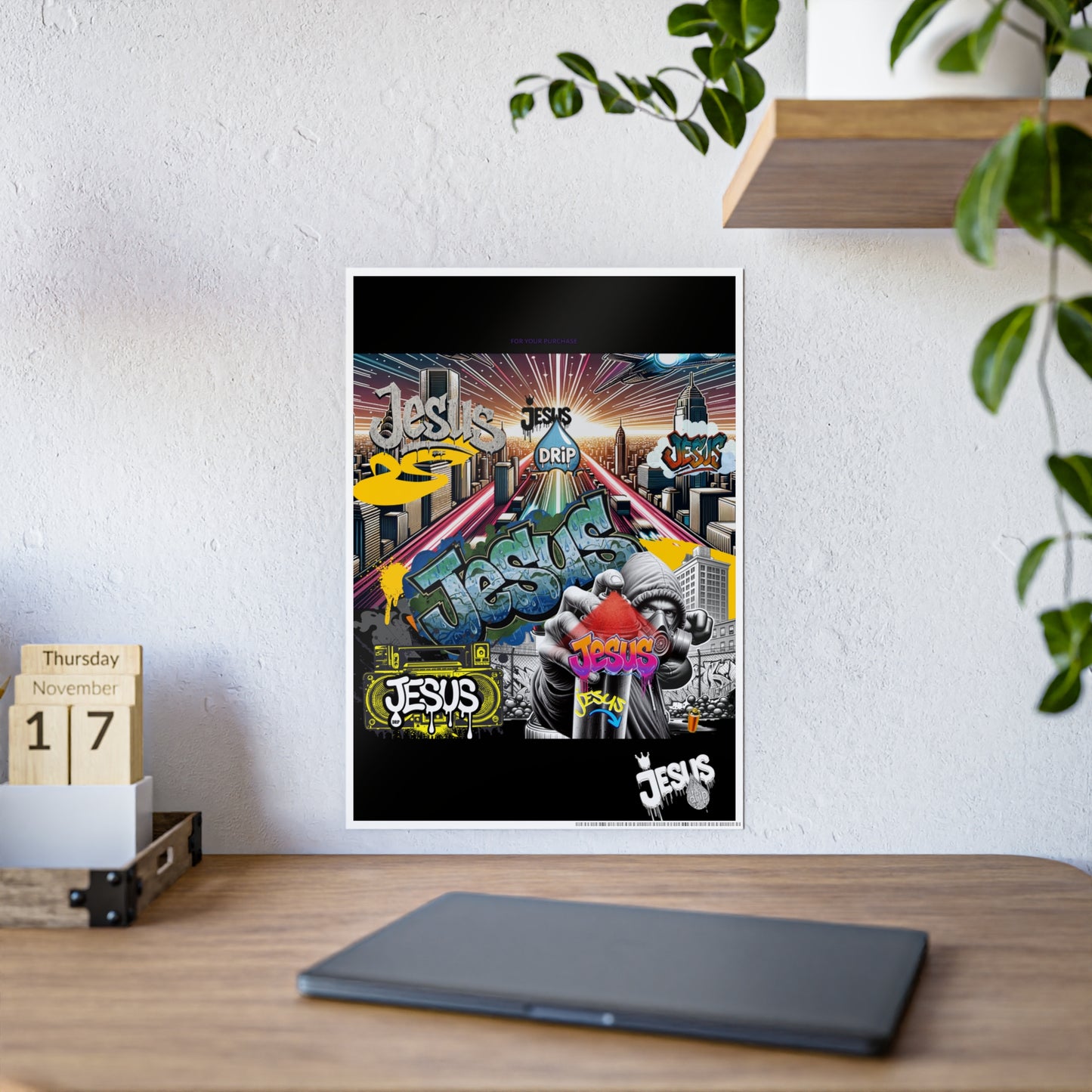 Graffiti Drip Poster-Jesus Drip