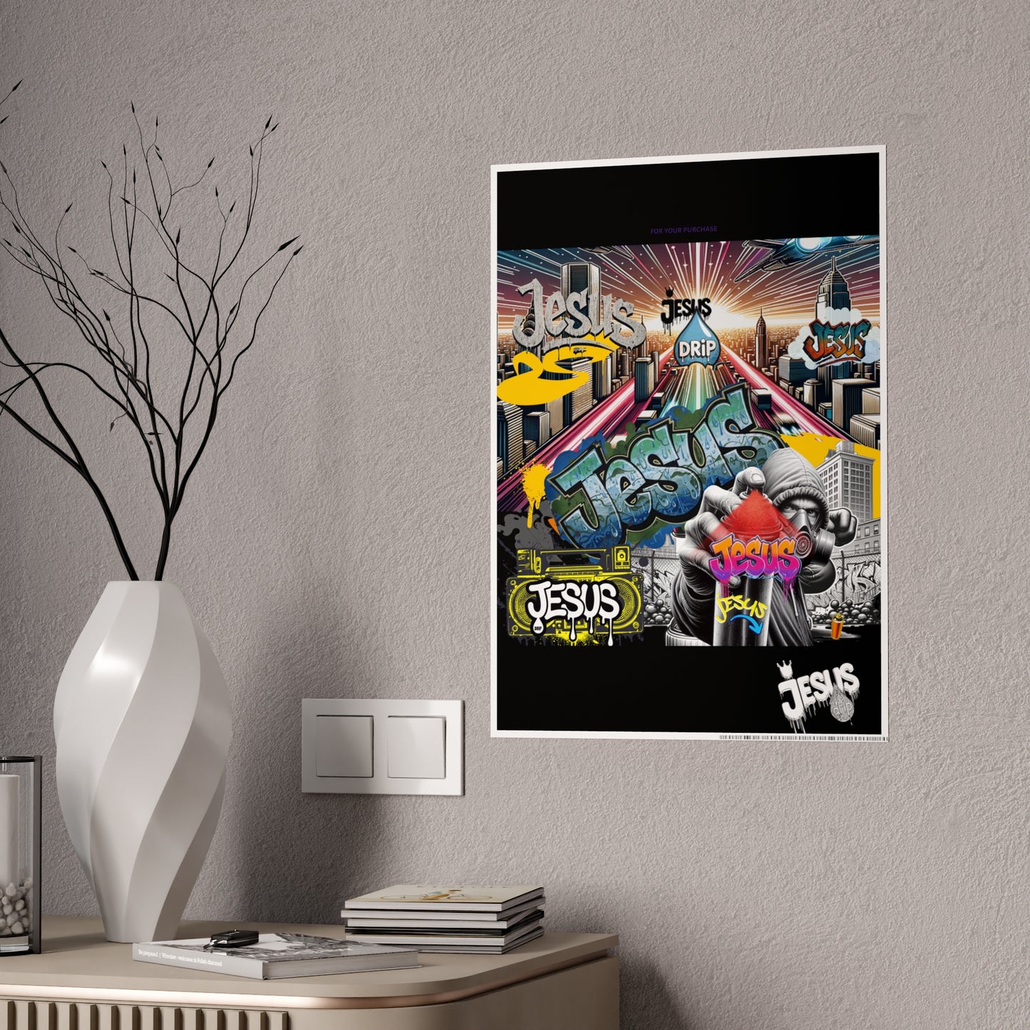 Graffiti Drip Poster-Jesus Drip