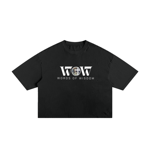 (How We Win The Battle) WoW Words of Wisdom Frayed Tee