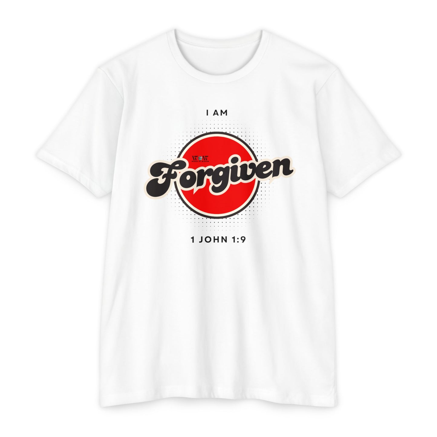 Forgiven 1 John 1:9 Christian T-Shirt — I Am Collection — Wear the Identity Heaven Spoke Over You
