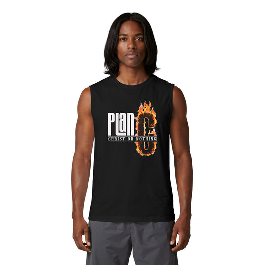 “Plan C — Christ or Nothing Muscle Tank — Faith Scripture Tee