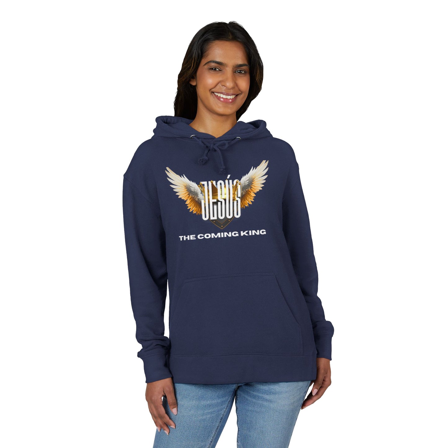 Hoodie – "Jesus The Coming King" Winged Faith Pullover-WoW Words of Wisdom