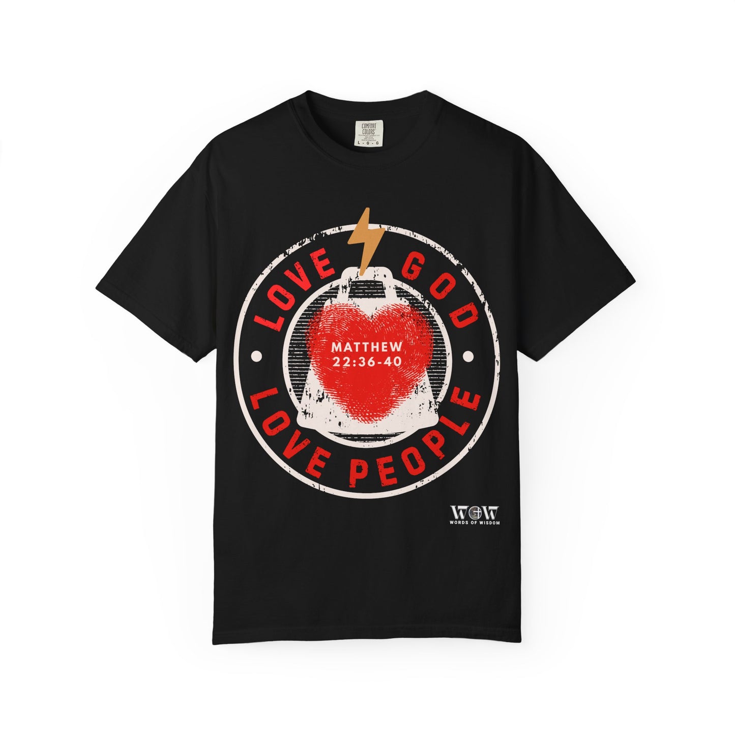 Love God Love People T-Shirt — Matthew 22:36-40 Christian Tee