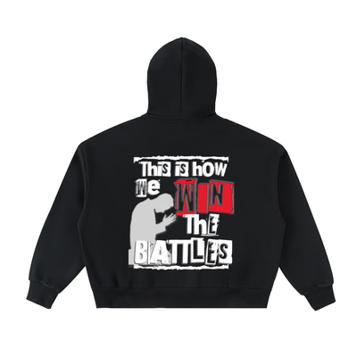 Fleeced Full-Zip Boxy Hoodie