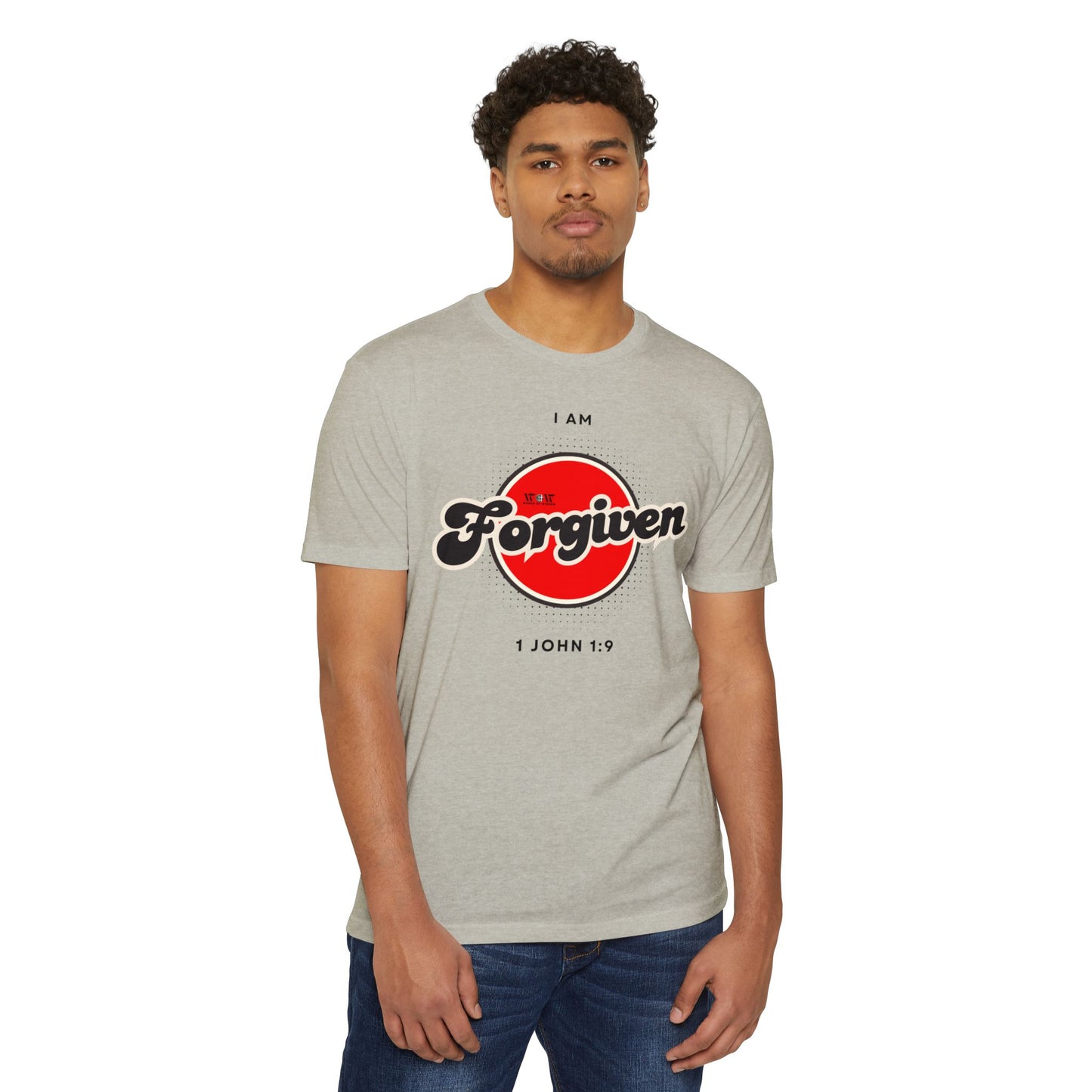 Forgiven 1 John 1:9 Christian T-Shirt — I Am Collection — Wear the Identity Heaven Spoke Over You