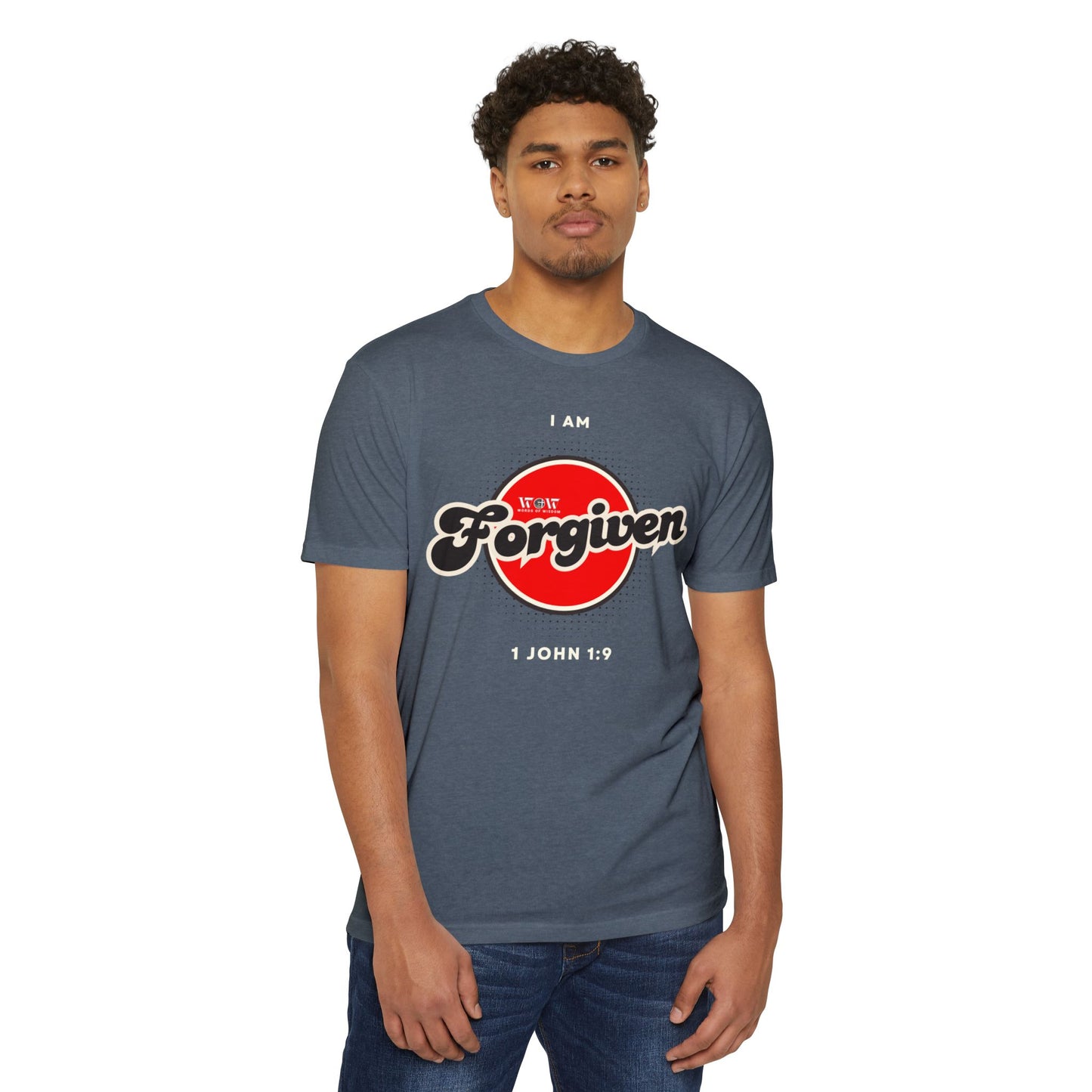 Forgiven 1 John 1:9 Christian T-Shirt — I Am Collection — Wear the Identity Heaven Spoke Over You