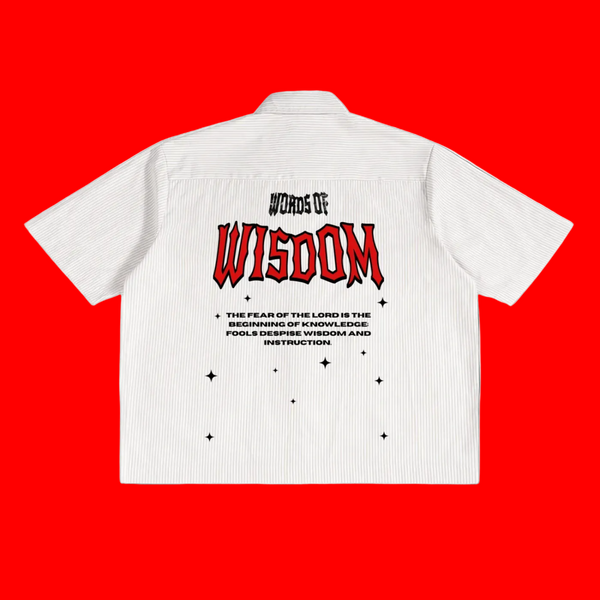 Words of Wisdom Vertical Stripe Boxy Fit Button-Down Shirt