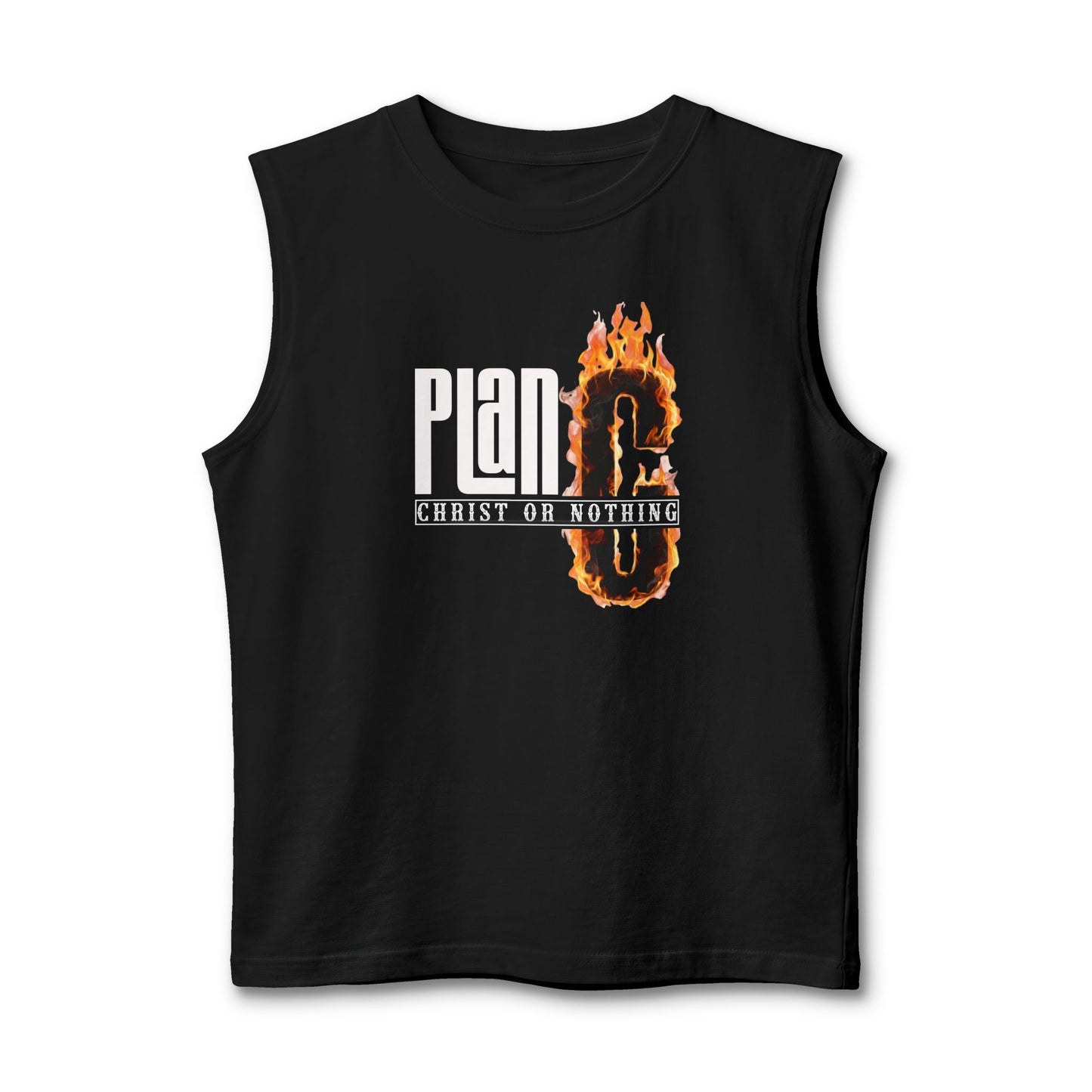 “Plan C — Christ or Nothing Muscle Tank — Faith Scripture Tee