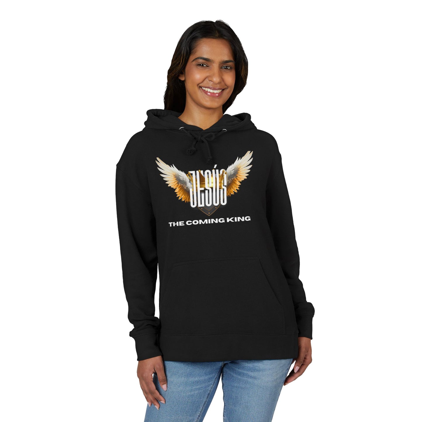 Hoodie – "Jesus The Coming King" Winged Faith Pullover-WoW Words of Wisdom