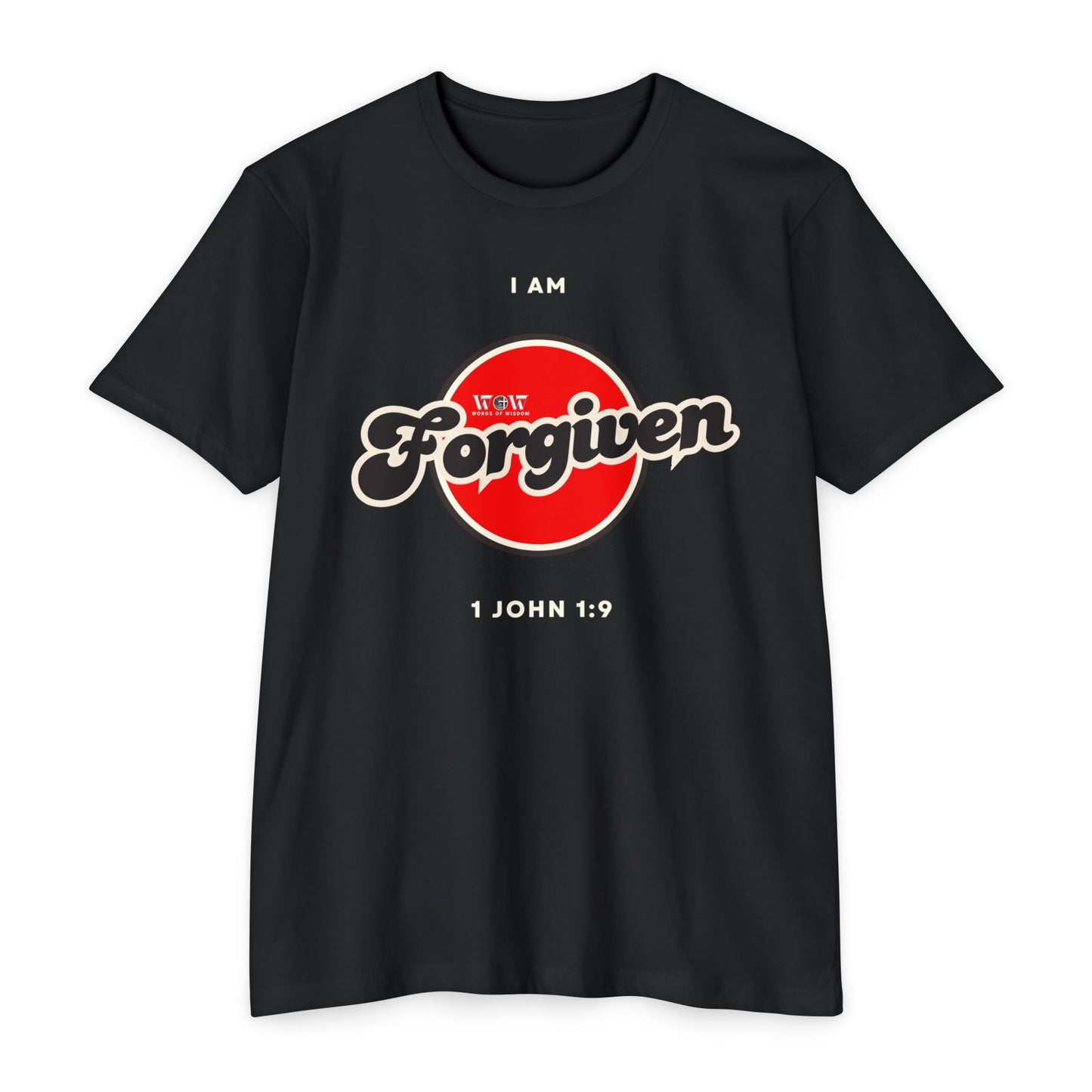 Forgiven 1 John 1:9 Christian T-Shirt — I Am Collection — Wear the Identity Heaven Spoke Over You