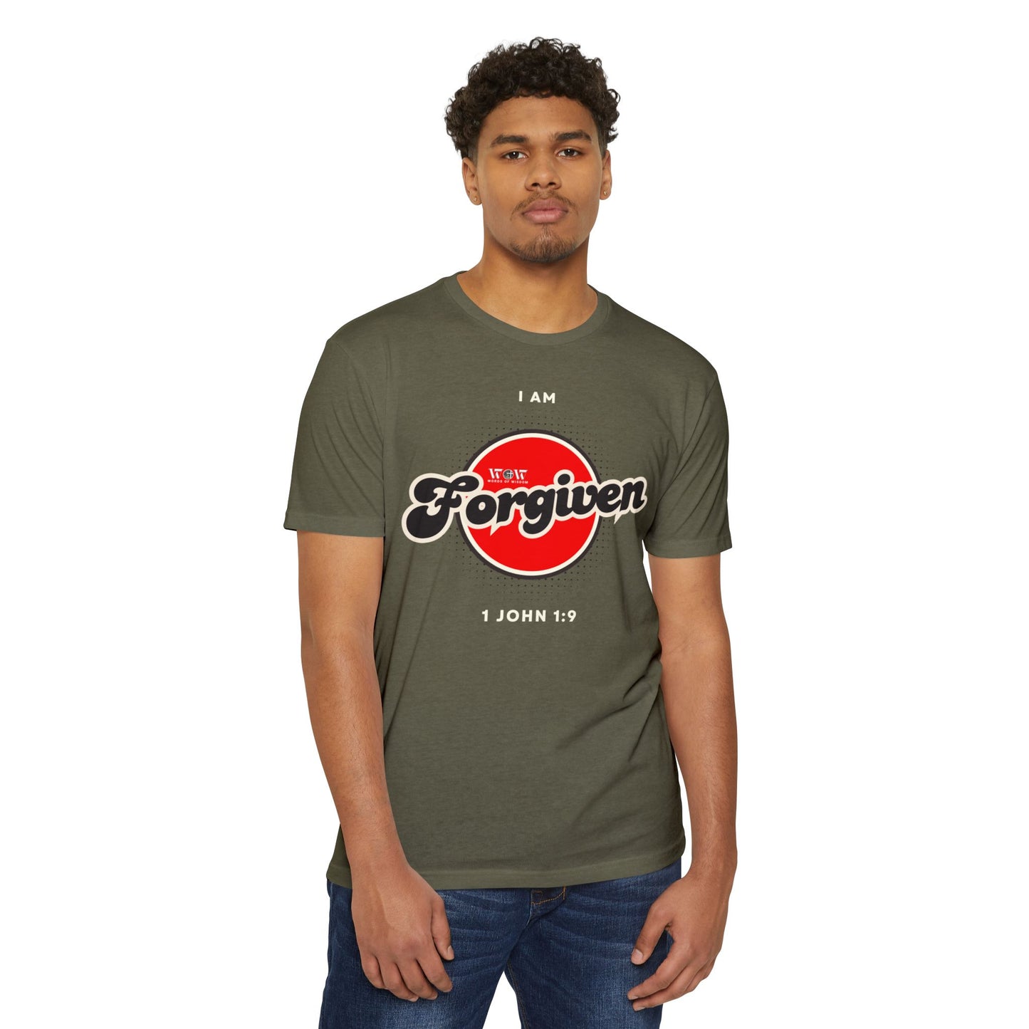 Forgiven 1 John 1:9 Christian T-Shirt — I Am Collection — Wear the Identity Heaven Spoke Over You