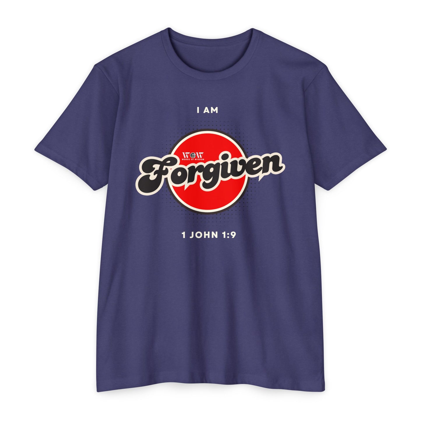 Forgiven 1 John 1:9 Christian T-Shirt — I Am Collection — Wear the Identity Heaven Spoke Over You
