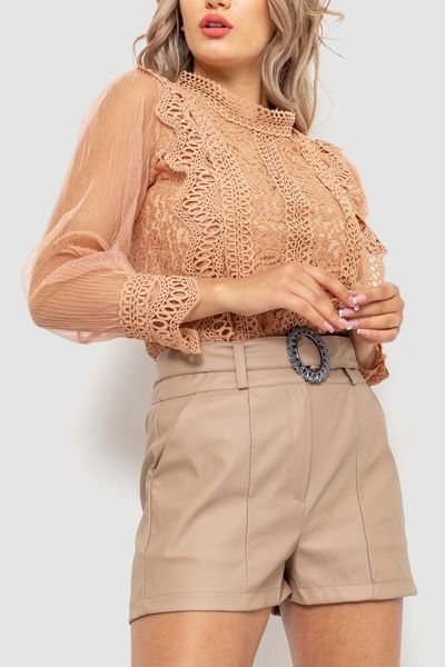 Блуза женская гипюровая классическая, цвет темно-бежевый, 204R150 204R150 фото