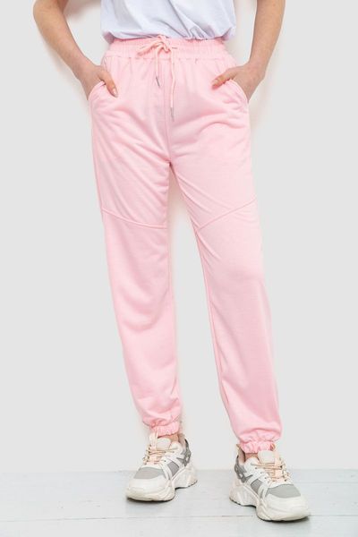 Спорт штани жіночі однотонні, колір рожевий, 129RH021 129RH021 фото