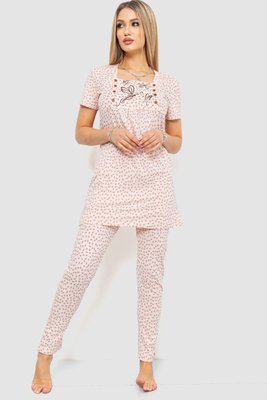 Жіноча піжама з принтом, колір світло-персиковий, 219RP-487 219RP-487 фото
