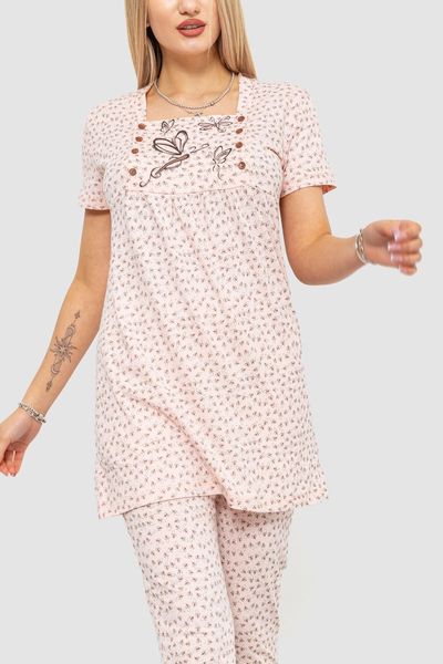 Пижама женская с принтом, цвет светло-персиковый, 219RP-487 219RP-487 фото