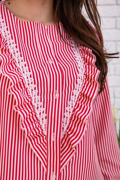 Нарядная женская рубашка, в красно-белую полоску, 102R200 102R200 фото