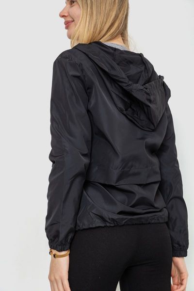 Вітровка жіноча з капюшоном, колір чорний, 177R042 177R042 фото