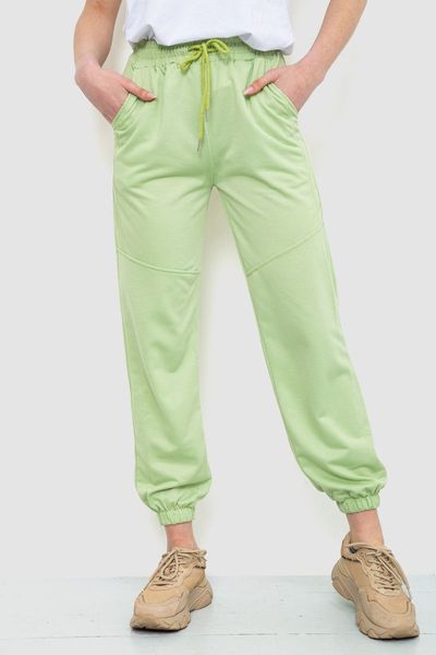 Спорт штани жіночі однотонні, колір салатовий, 129RH021 129RH021 фото