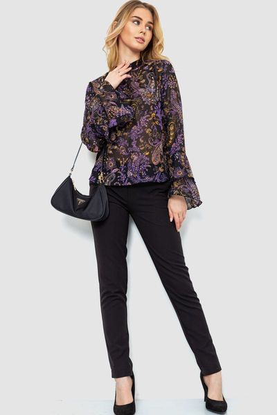 Блуза с шифоновыми рукавами, цвет черный, 244R048 244R048 фото