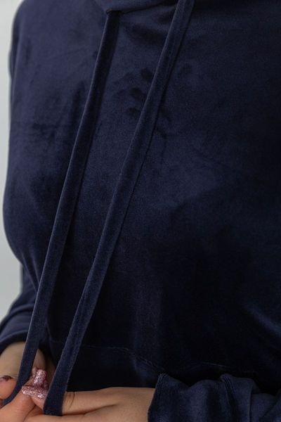 Спорт костюм женский велюровый с капюшоном, цвет темно-синий, 241R105 241R105 фото