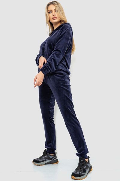 Спорт костюм жіночий велюровий з капюшоном, колір темно-синій, 241R105 241R105 фото