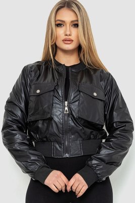 Куртка жіноча з екошкіри коротка, колір чорний, 186R097 186R097 фото