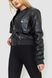 Куртка женская из экокожи короткая, цвет черный, 186R097 186R097 фото 3