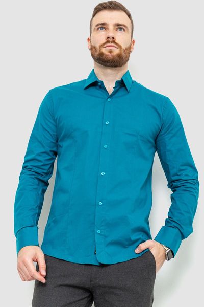 Рубашка мужская однотонная, цвет изумрудный, 214R7081 214R7081 фото