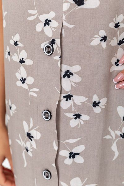 Сукня-халат жіночий з квітковим принтом на ґудзиках, колір мокко, 102R349 102R349 фото