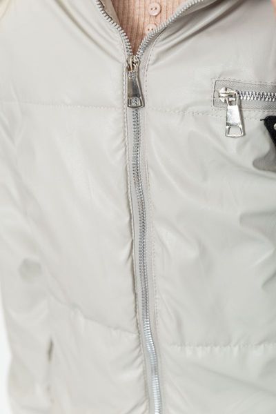 Куртка женская из мягкой экокожи, цвет светло-серый, 186R095 186R095 фото