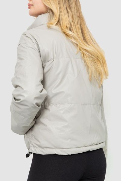 Куртка жіноча з м'якої екошкіри, колір світло-сірий, 186R095 186R095 фото