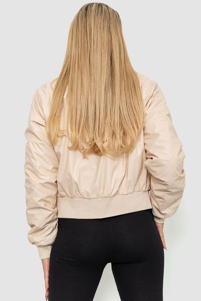 Куртка жіноча з екошкіри коротка, колір світло-бежевий, 186R097 186R097 фото