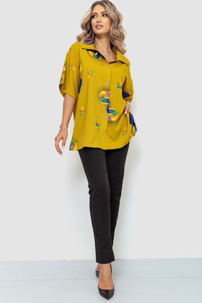 Рубашка женская батал, цвет горчичный, 102R5220 102R5220 фото