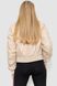 Куртка женская из экокожи короткая, цвет светло-бежевый, 186R097 186R097 фото 4