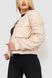 Куртка женская из экокожи короткая, цвет светло-бежевый, 186R097 186R097 фото 3