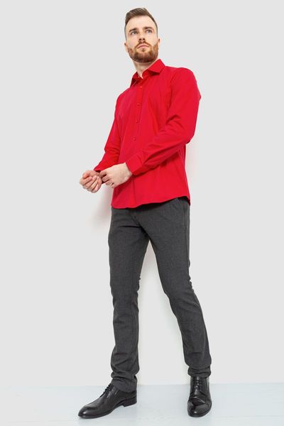 Рубашка мужская классическая однотонная, цвет красный, 186R30 186R30 фото