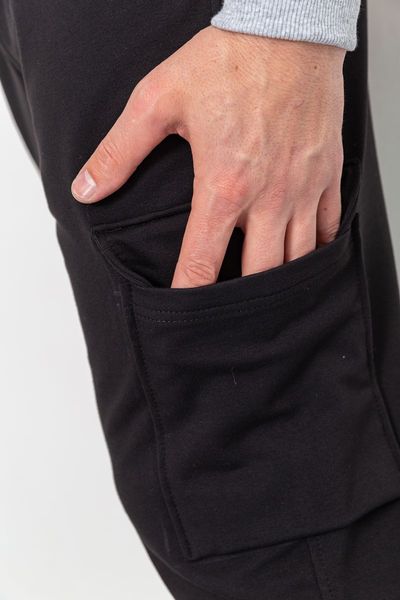Спортивні штани чоловічі двонитка, колір чорний, 241R0651-1 241R0651-1 фото