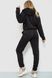 Спорт костюм женский на молнии, цвет черный, 182R010-1 182R010-1 фото 4