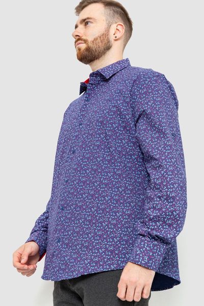 Сорочка чоловіча з принтом, колір фіолетовий, 214R7362 214R7362 фото