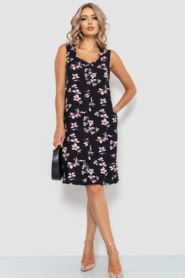 Платье-халат женский с цветочным принтом на пуговицах, цвет черный, 102R349 102R349 фото