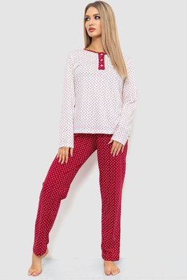 Жіноча піжама з принтом, колір молочно-бордовий, 219RP-10120 219RP-10120 фото