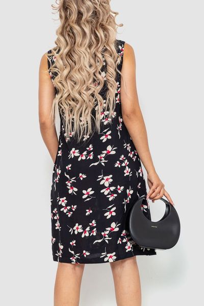 Платье-халат женский с цветочным принтом на пуговицах, цвет черный, 102R349 102R349 фото
