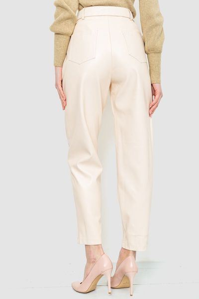 Штани жіночі з екошкіри, колір кремовий, 186R5965 186R5965 фото