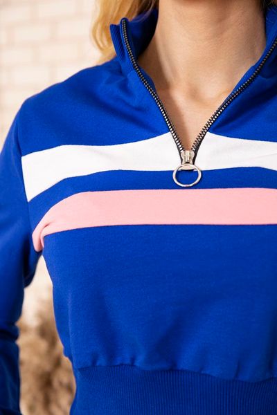 Укороченный женский свитшот, олимпийка на молнии, цвет Синий, 119R494 119R494 фото