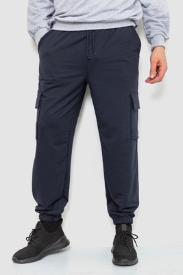 Спортивні штани чоловічі двонитка, колір темно-синій, 241R0651-1 241R0651-1 фото