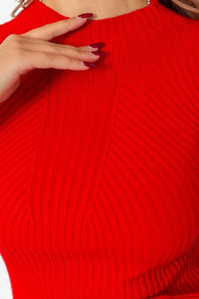 Водолазка жіноча в рубчик, колір червоний, 221R338 221R338 фото
