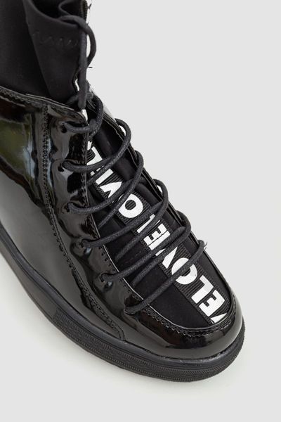 Туфли-сникерсы женские лаковые, цвет черный, 131RA80-1 131RA80-1 фото